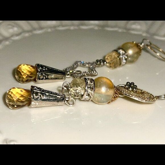 HANDCRAFTED one of a kind Bright Twinkling Earrings - Picture 4 of 8